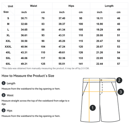 All-Over Print Men's Elastic Waist Beach Shorts Pants-Elastic Cloth 120 GSM