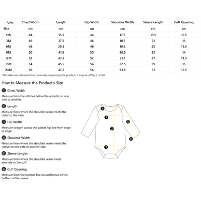 Unisex Cotton Baby Long Sleeve Bodysuit